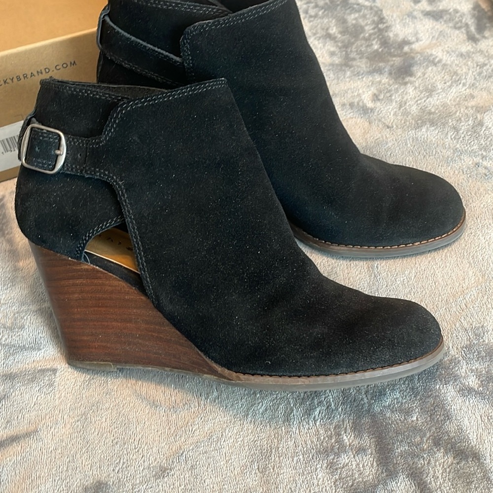 Black Ankle Boots, Lucky Brand  size 8.5